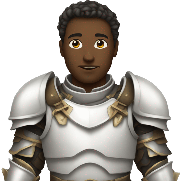 human with heavy white armor fantasy emoji