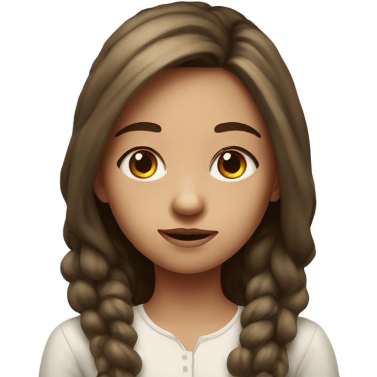 realistic portrait of girl with out hands emoji