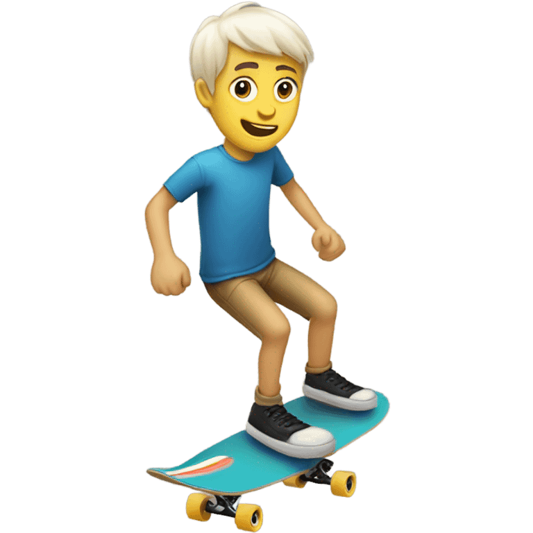 Skinny white guy with bangs on a longboard  emoji