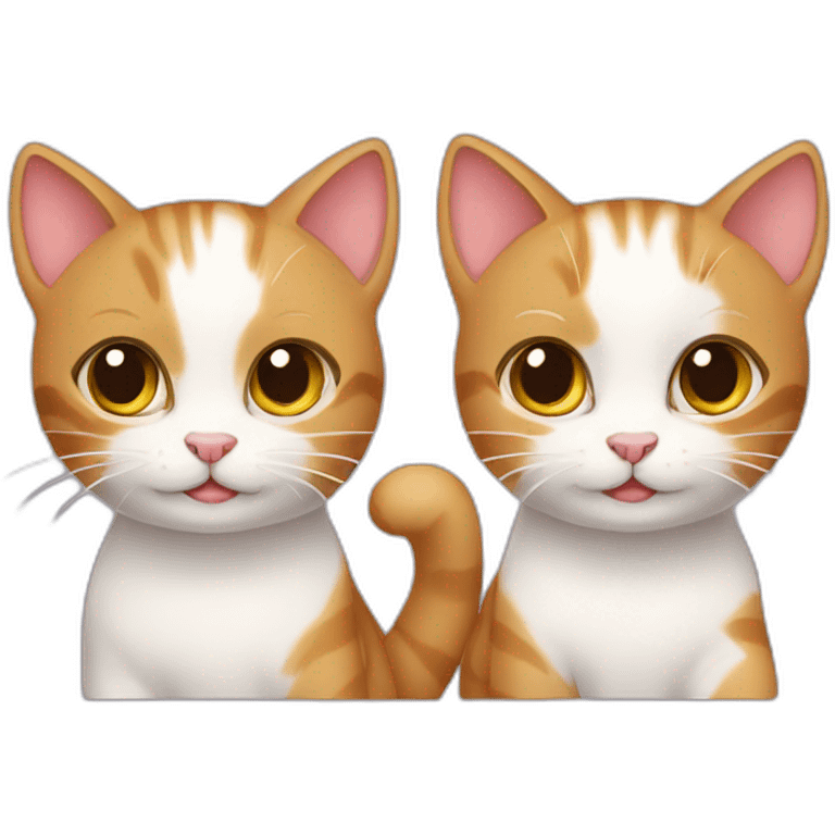 Two cute cats emoji