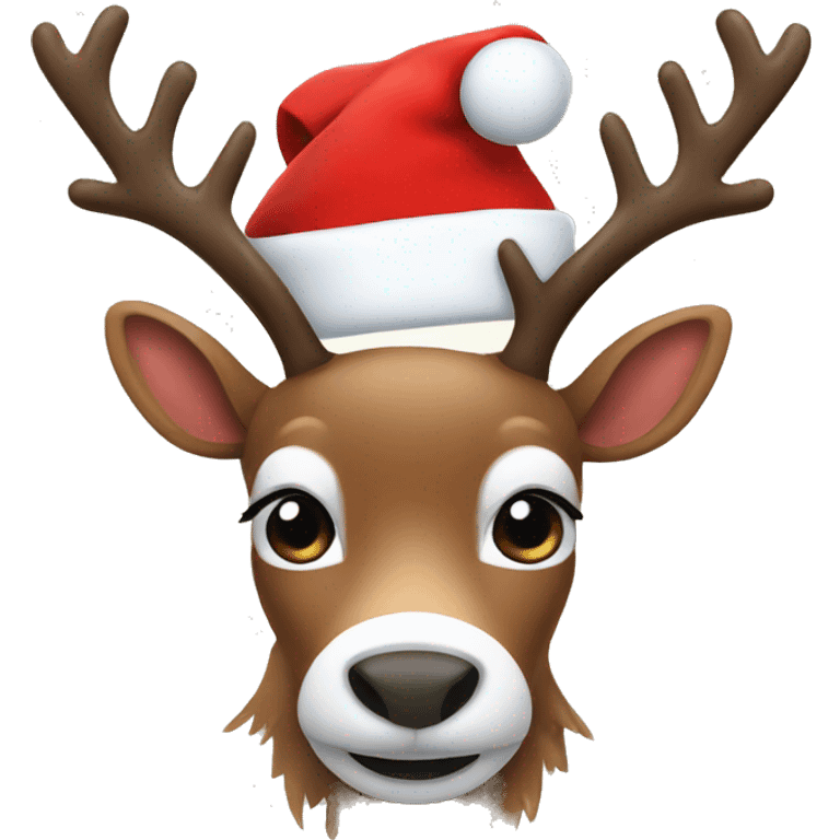 reindeer in santa hat  emoji