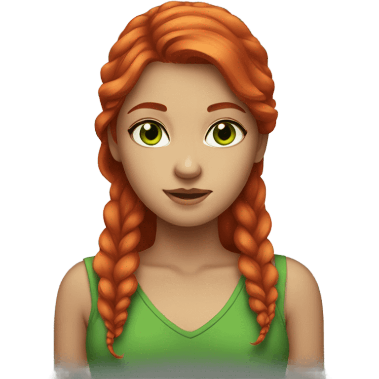 Red hair girl green eyes  emoji