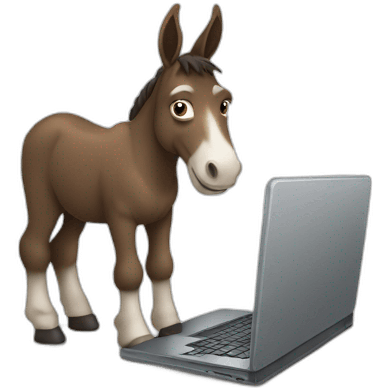 mule using a laptop emoji