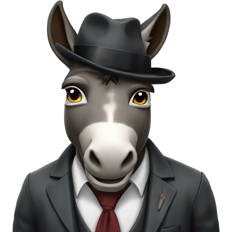 peaky blinder gangster donkey with teardrop tattoos emoji