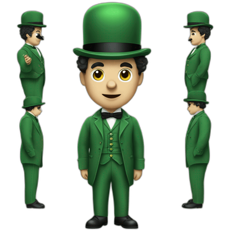 Charlie chaplin in a green général costume emoji