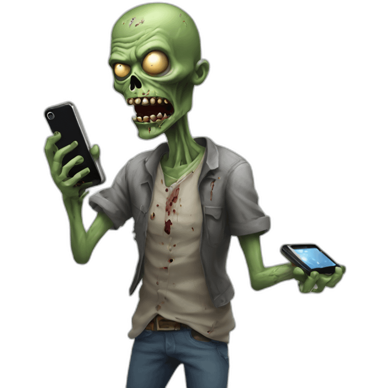 zombie with phone emoji