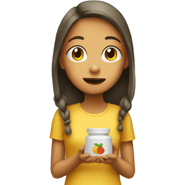 Girl Taking Vitamins  emoji