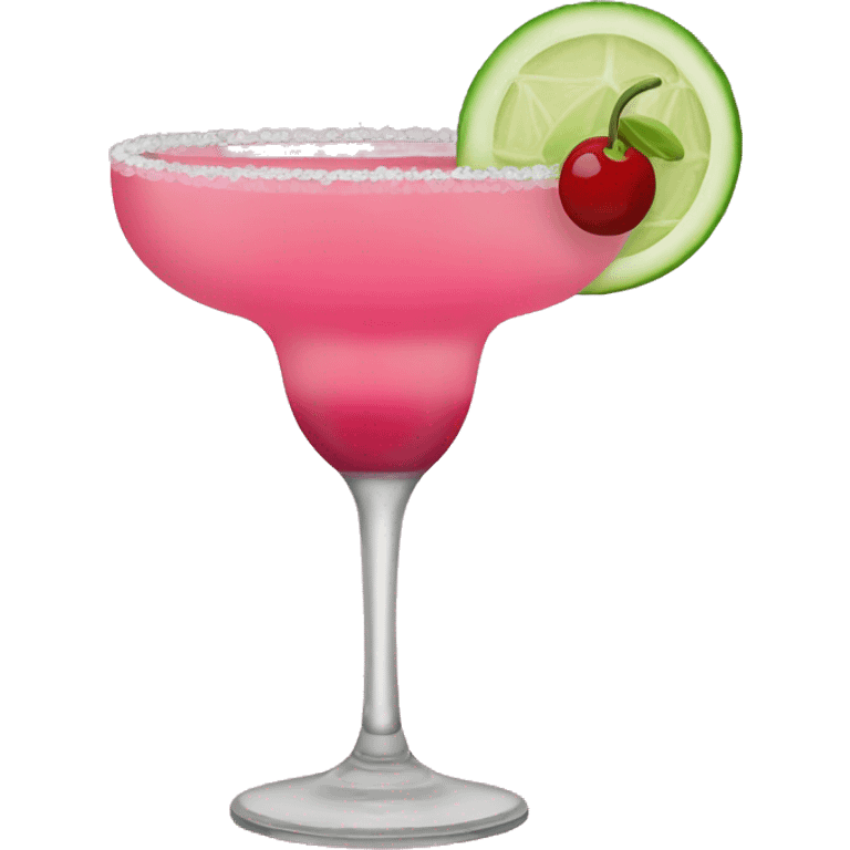 pink margarita with cucumber and cherries  emoji