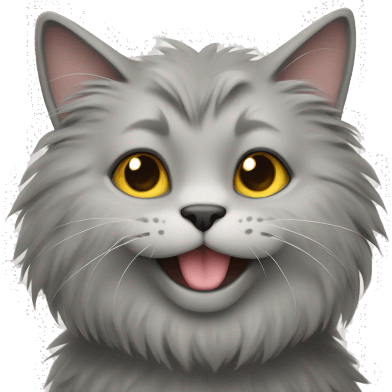 Make a fluffy grey cat emoji