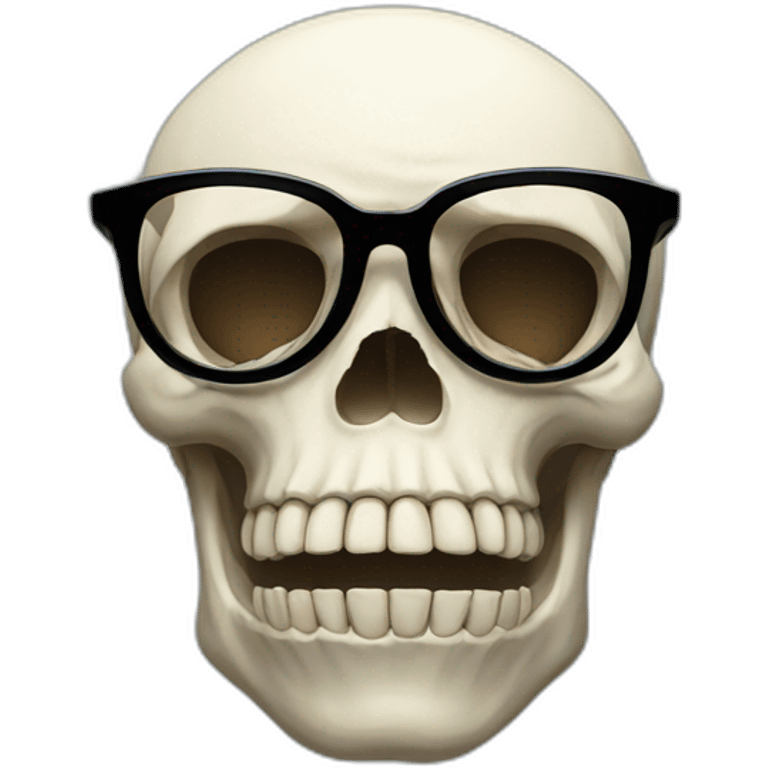 Sad skull with glasses emoji