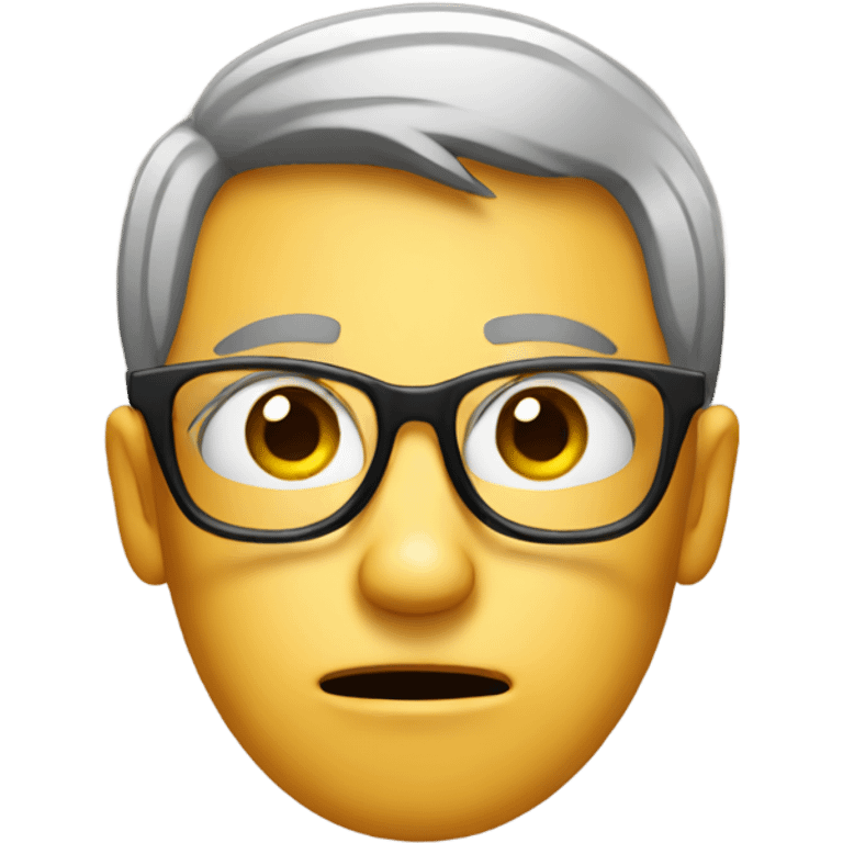 Bored person with glasses emoji