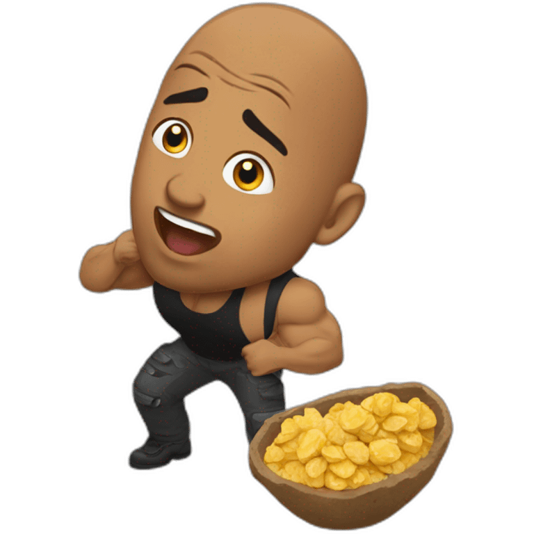 The rock qui mange du caca emoji