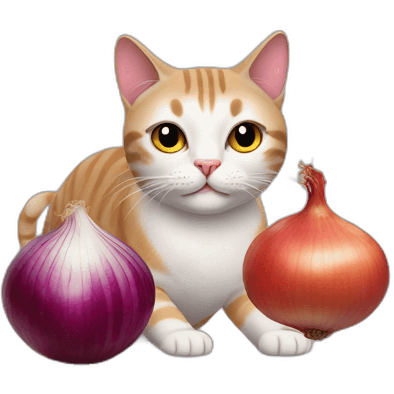 Cat with red onion emoji