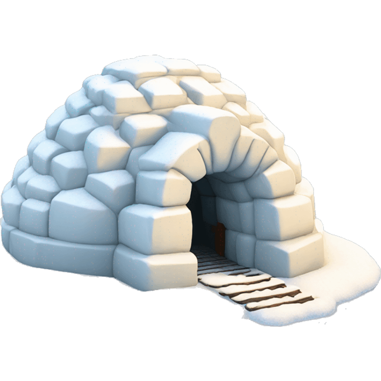 Realistic igloo made of snow emoji