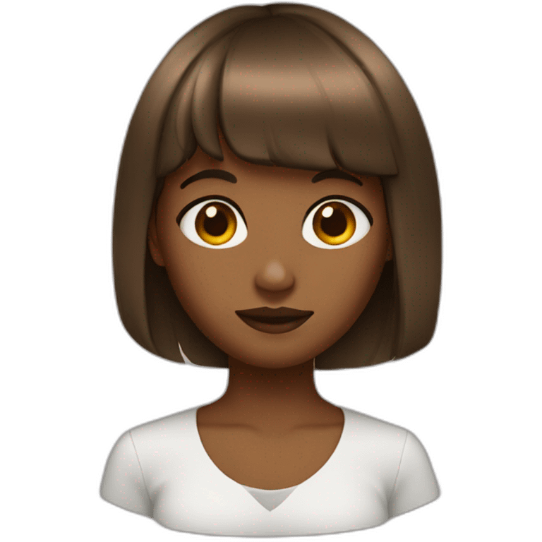 Brown girl with bangs emoji