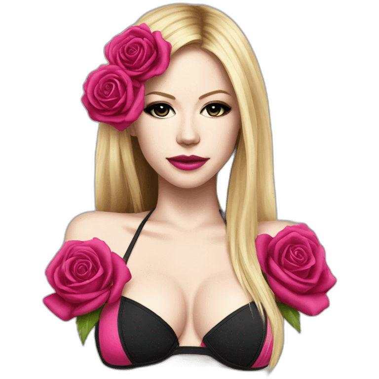 Avril Lavigne bikini rose emoji