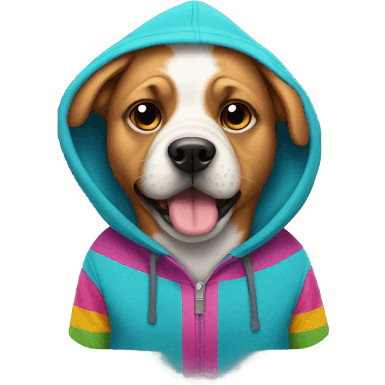 Dog wearing hoodie emoji