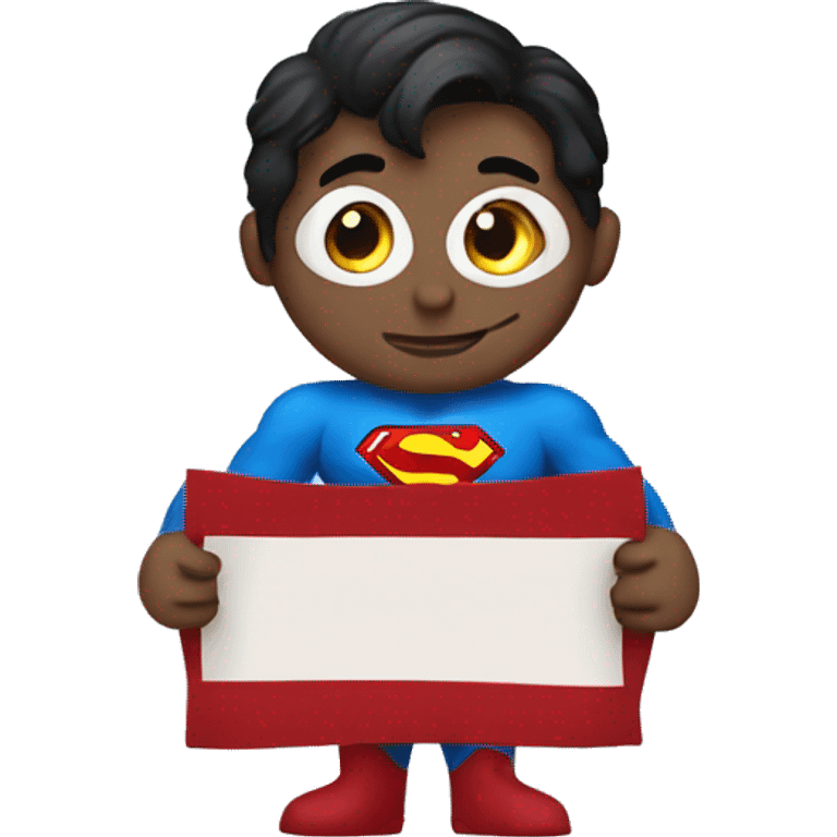 Superman holding a sign emoji