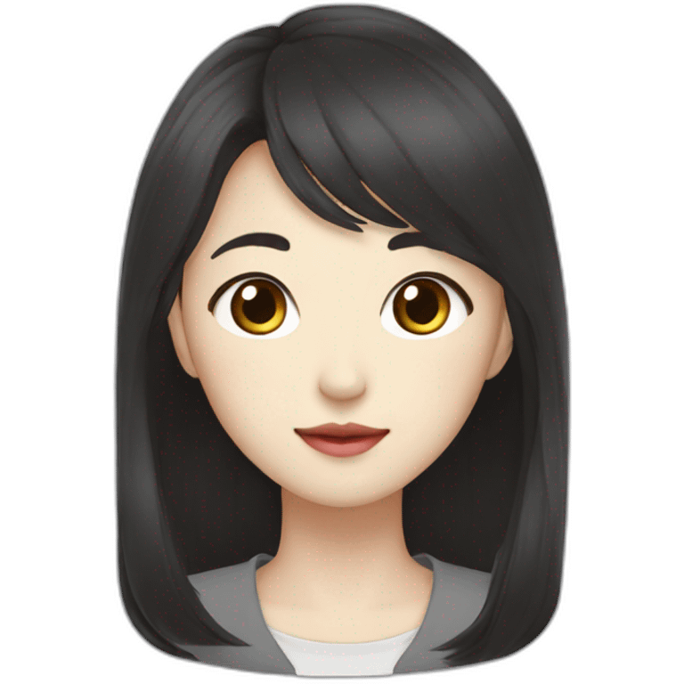 선영, dark hair, Korean, woman emoji