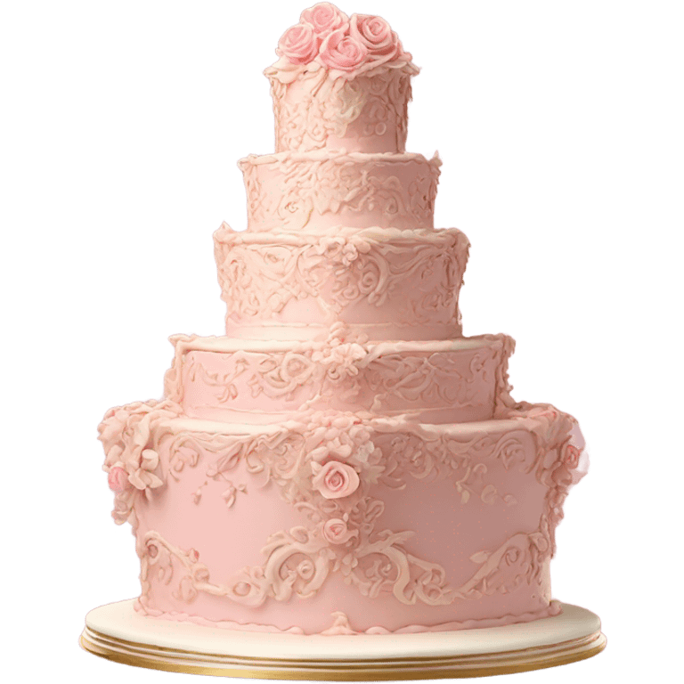 vintage rococo three tier highly detailed pink cake  emoji