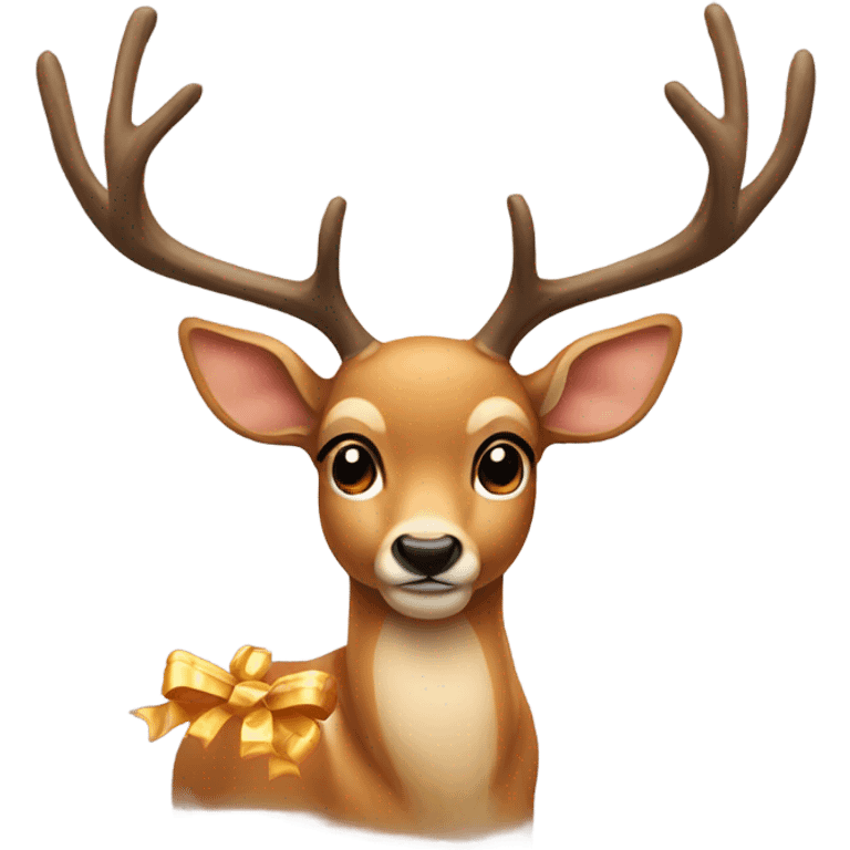 Deer with a bow emoji