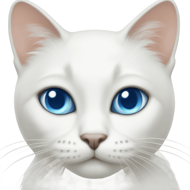 White cat with blue eyes emoji