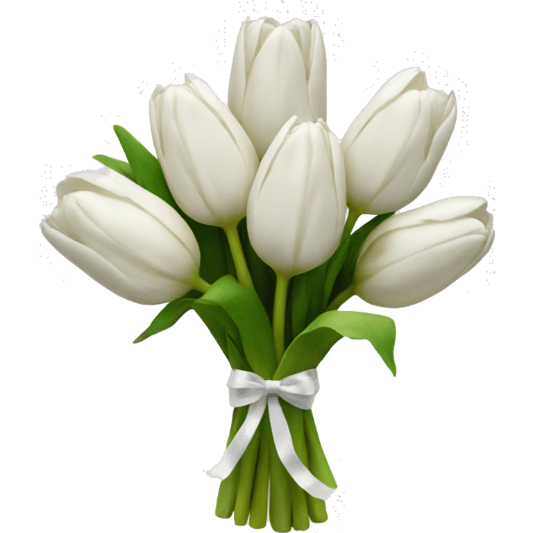 white tulip bouquet  emoji