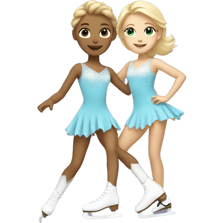 Blonde figure skating duo emoji