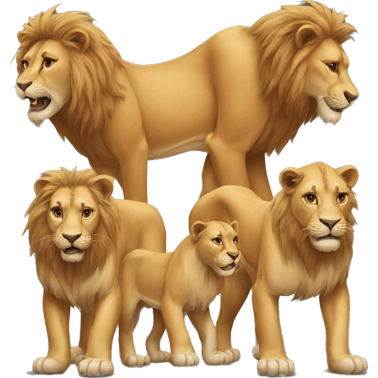 A family of lions emoji