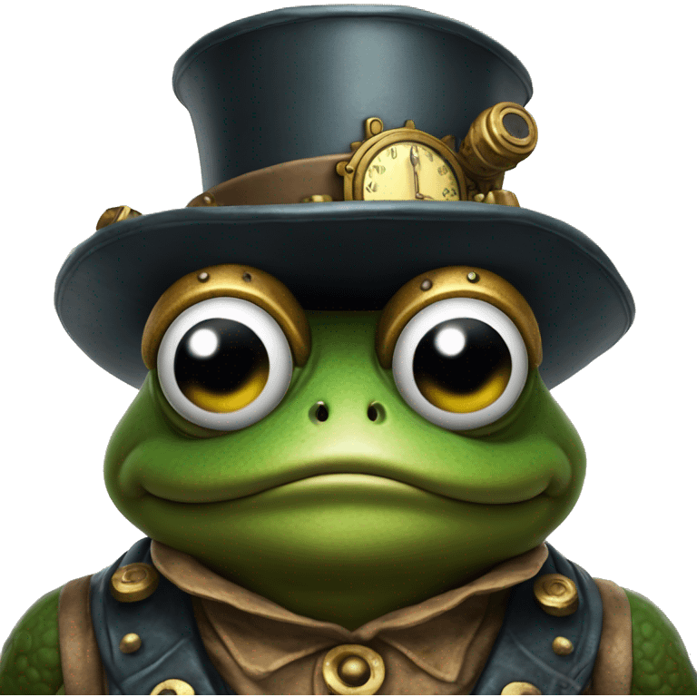 Steam punk toad from Mario brothers with pimples  emoji