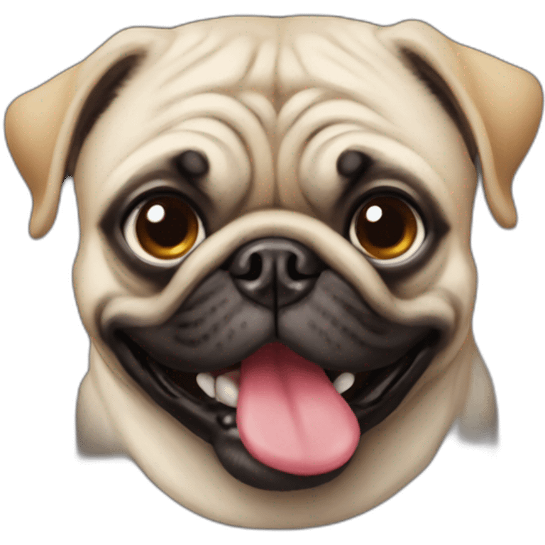 Pug clown emoji