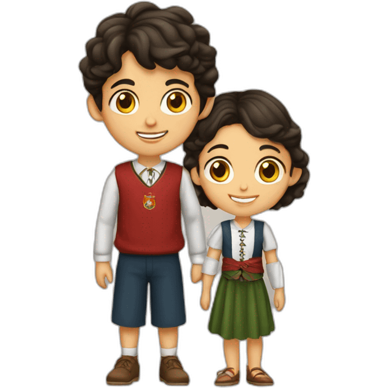 a portuguese boy from porto with his girl from Viseu emoji