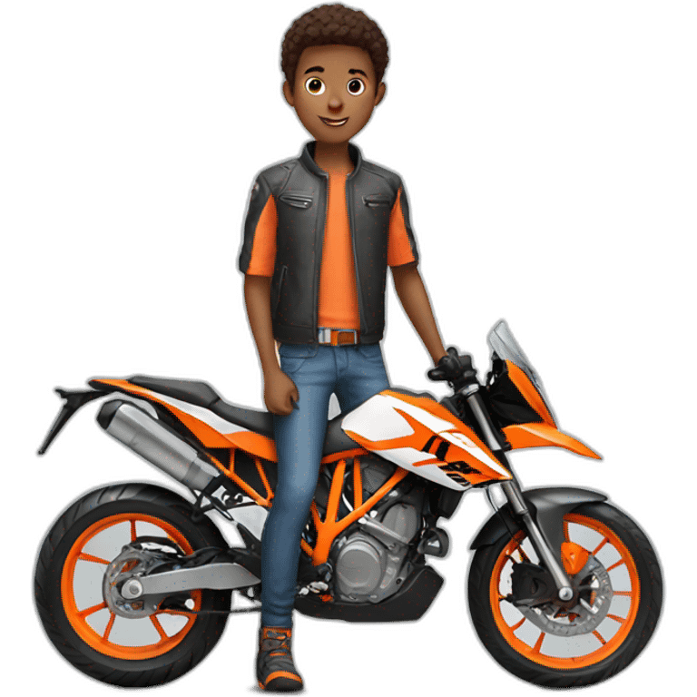 Boy with ktm bike emoji