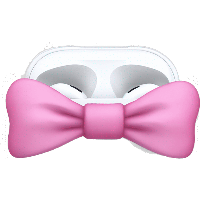 AirPods with pink bow emoji