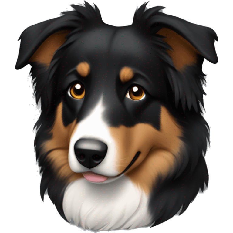 Aussie shepherd all black with tan markings (no white coloring anywhere) emoji