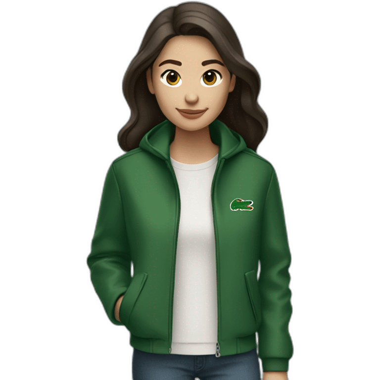 brunette girl with lacoste jacket emoji