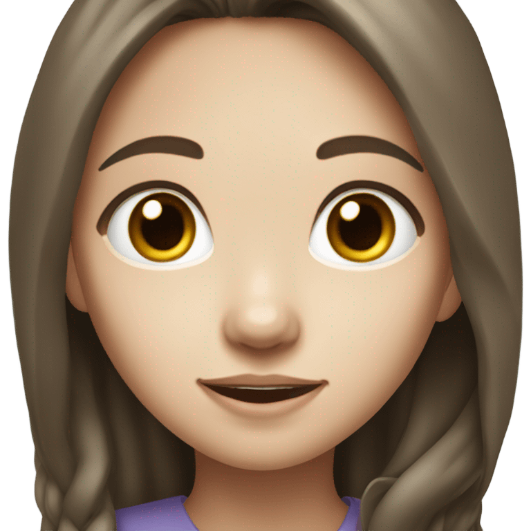 a girl with WHİTE skin LONG BROWN WAVY hair and chinese girl emoji