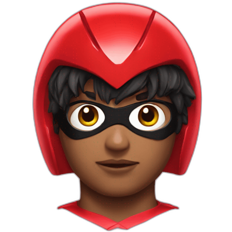 Red Power Ranger with a wig emoji