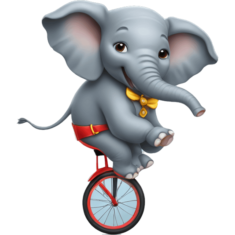 Elephant riding a unicycle  emoji