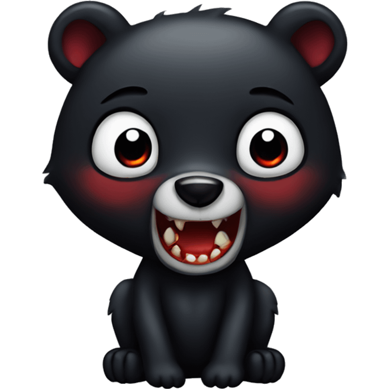 black bear as vampire emoji