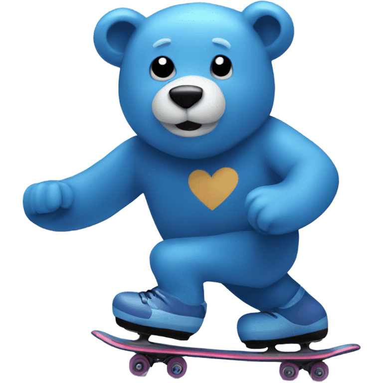 Blue bear skating emoji