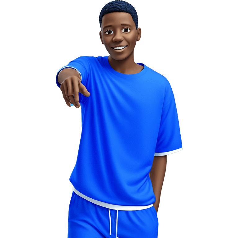 smiling boy in blue attire emoji