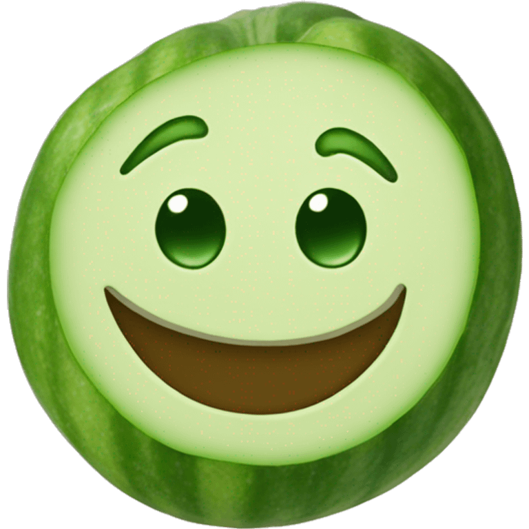 smiling face emoji with cucumbers over the eyes emoji