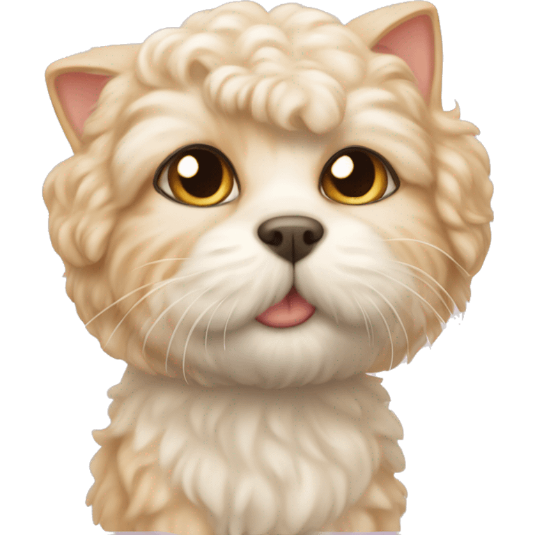 White-ginger cat AND apricot Maltipoo emoji