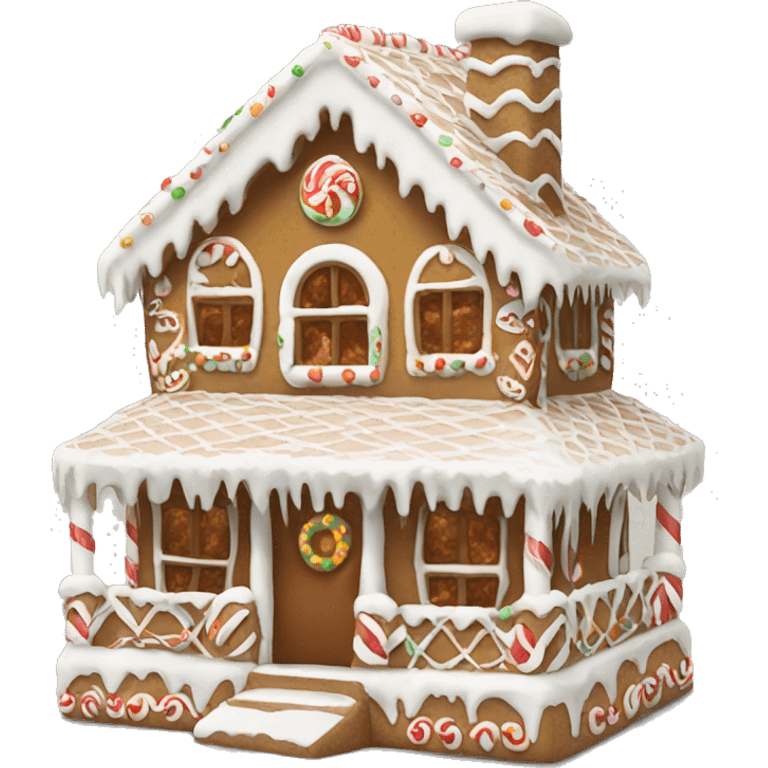 White decorated gingerbread house  emoji