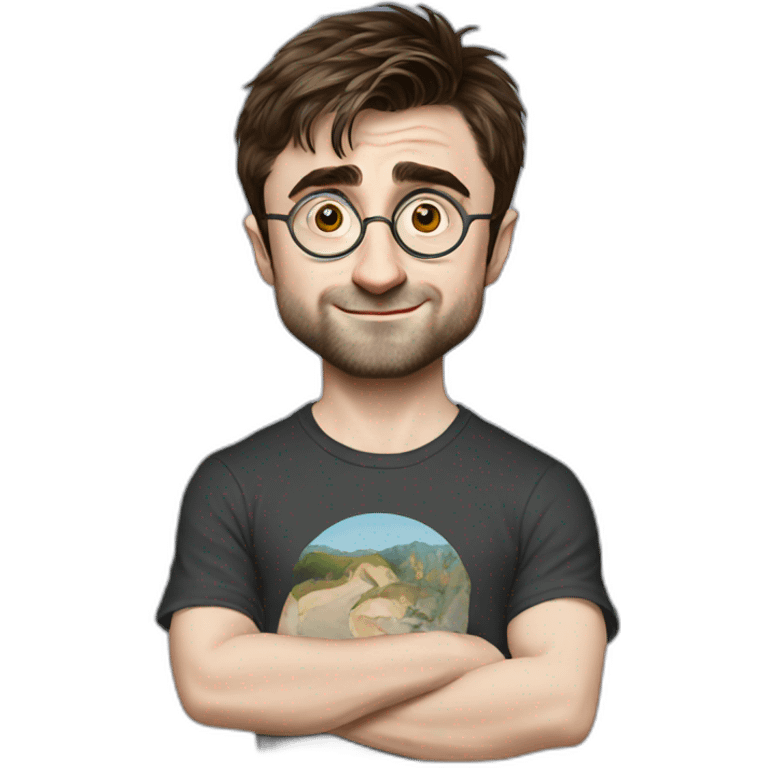 daniel radcliffe cartoon wearing tee emoji