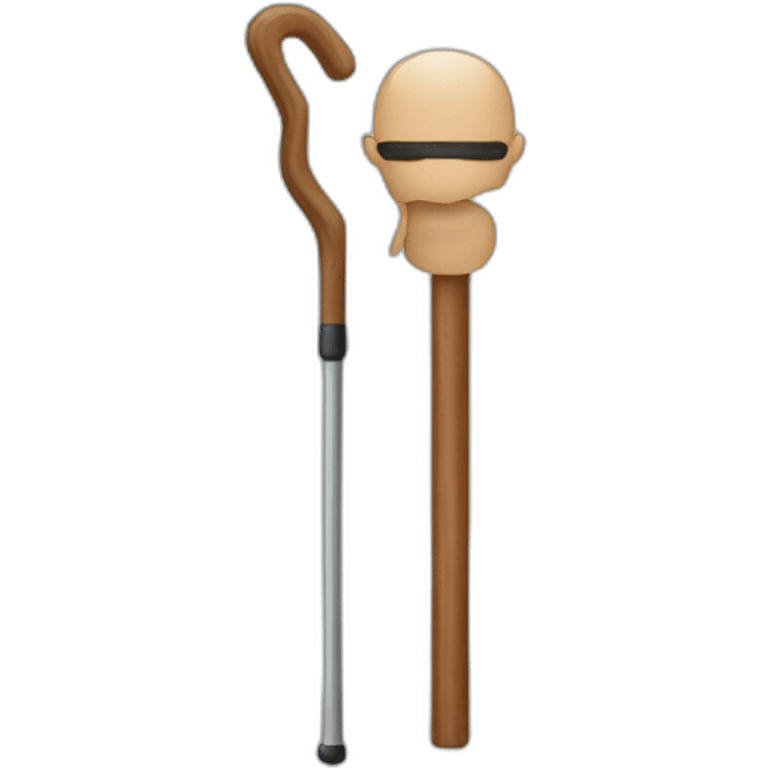 blind person walking stick emoji