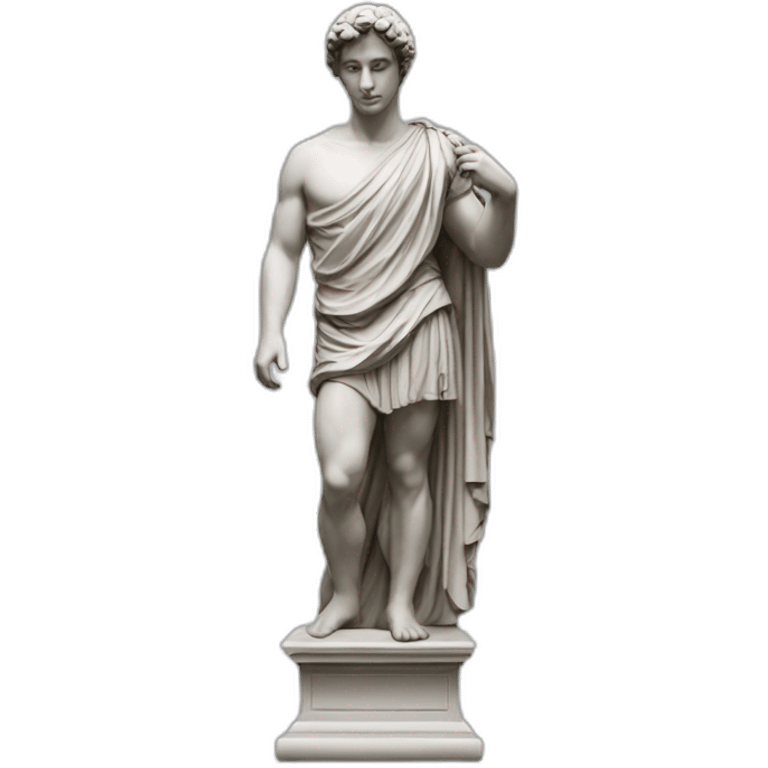 a roman sculpture posing as an ios emoji emoji