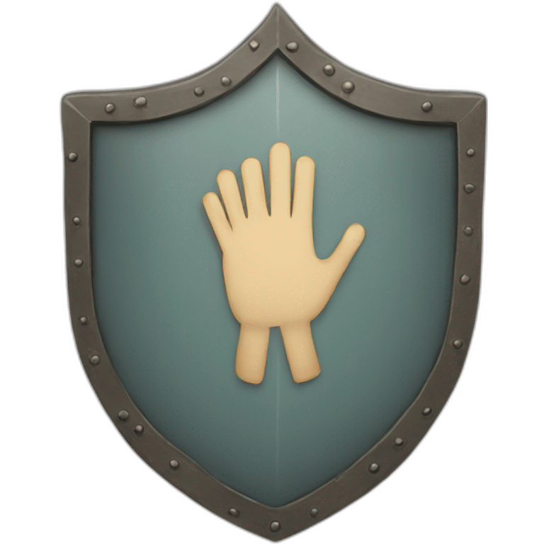 A hands holding a shield with a tick mark emoji