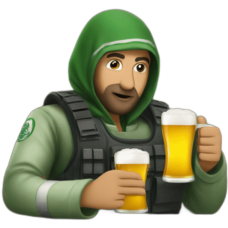 hamas drinking beer emoji